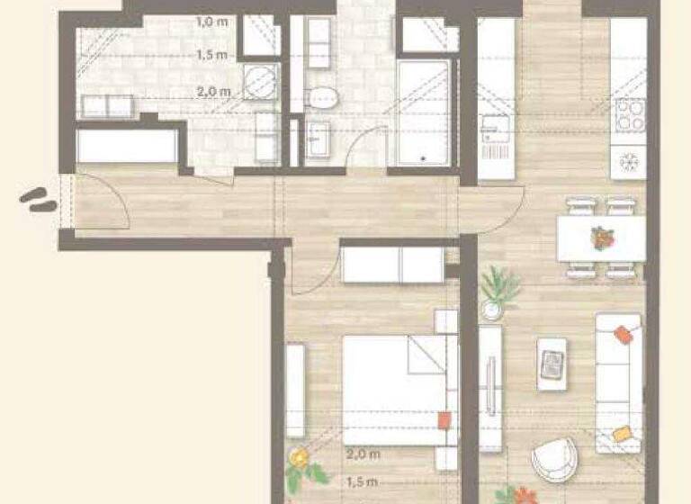 Wohnung zur Miete 875 € 2 Zimmer 57,6 m² 3. Geschoss frei ab 01.06.2026 Bamberg 96049