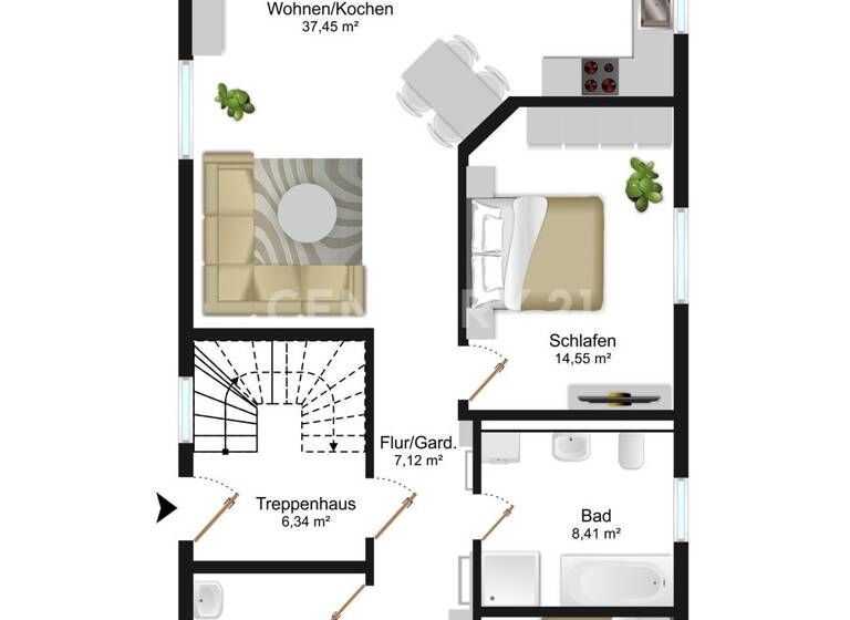 Wohnung zum Kauf 315.000 € 4 Zimmer 91,9 m² 1. Geschoss frei ab sofort Gießen 35396