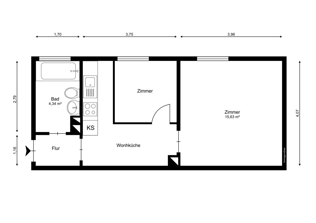 Wohnung zum Kauf 179.000 € 2 Zimmer 36 m²<br/>Wohnfläche Alt-Stühlinger Freiburg im Breisgau 79106