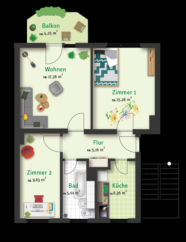 Wohnung zur Miete 475 € 3 Zimmer 58,6 m²<br/>Wohnfläche 2.<br/>Geschoss Reinefarthstraße 95 Merseburg Merseburg 06217