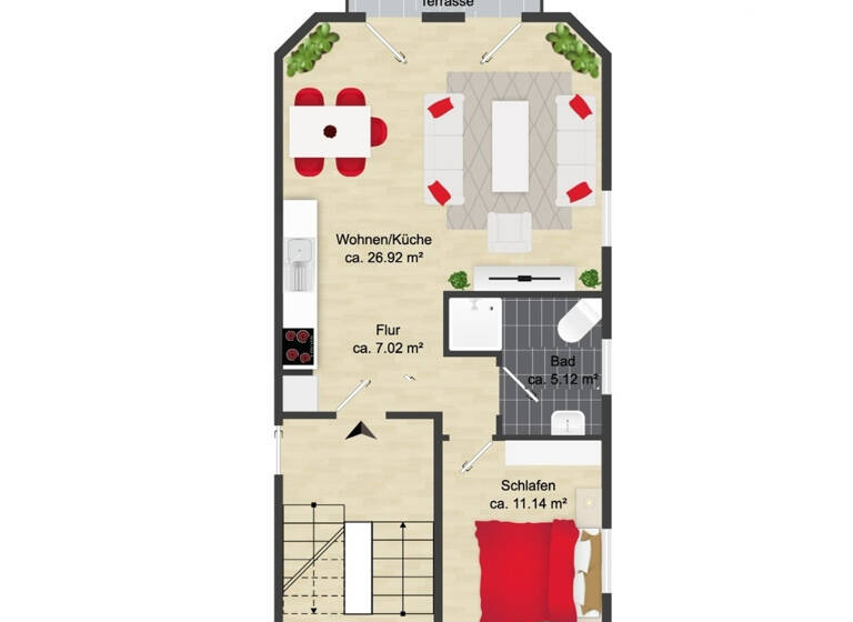 Wohnung zum Kauf 57.500 € 2 Zimmer 54 m²<br/>Wohnfläche EG<br/>Geschoss Niederndodeleben Niederndodeleben 39167