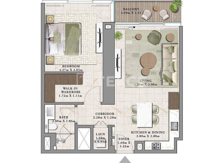Studio zum Kauf 1.355.000 € 4 Zimmer 183 m² 28. Geschoss Dubai