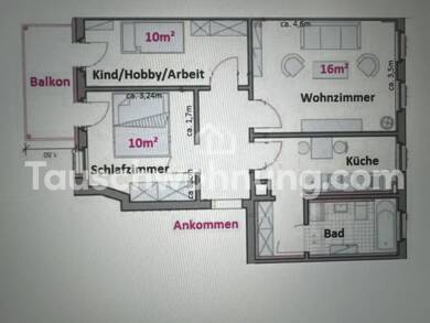 Wohnung zur Miete Tauschwohnung 525 € 3 Zimmer 61 m² 2. Geschoss Volkmarsdorf Leipzig 04315