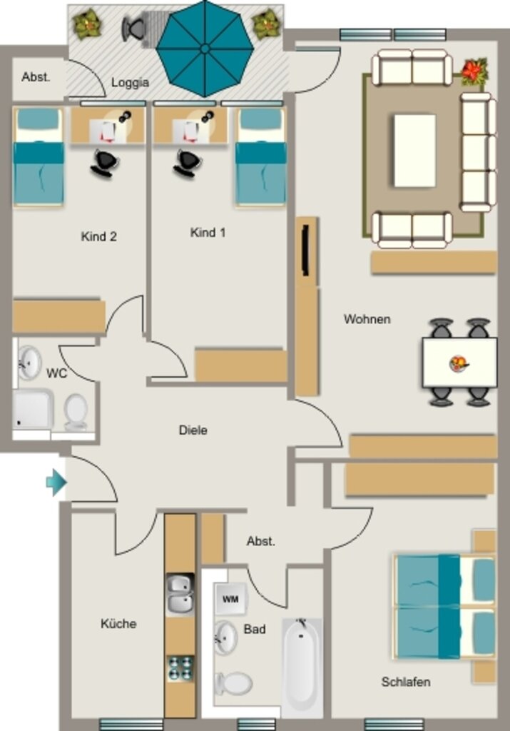 Wohnung zur Miete 1.159 € 4,5 Zimmer 113,6 m²<br/>Wohnfläche EG<br/>Geschoss 01.03.2025<br/>Verfügbarkeit Düsselweg 8 Strümp Meerbusch 40670