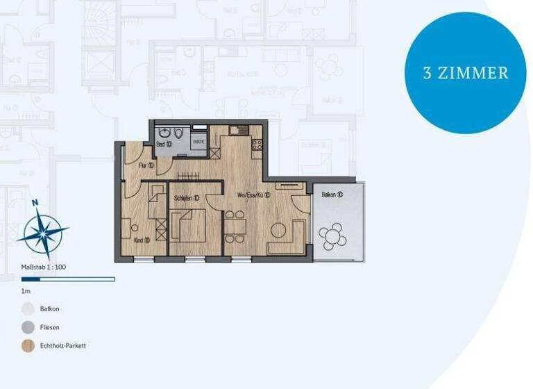 Wohnung zum Kauf provisionsfrei 379.000 € 3 Zimmer 65,1 m² Großheppacher Straße 46 Endersbach Weinstadt-Endersbach 71384