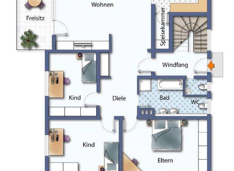 Wohnung zur Miete 1.050 € 4 Zimmer 135 m² Ulmenstr. 14 Niederzell Schlüchtern 36381