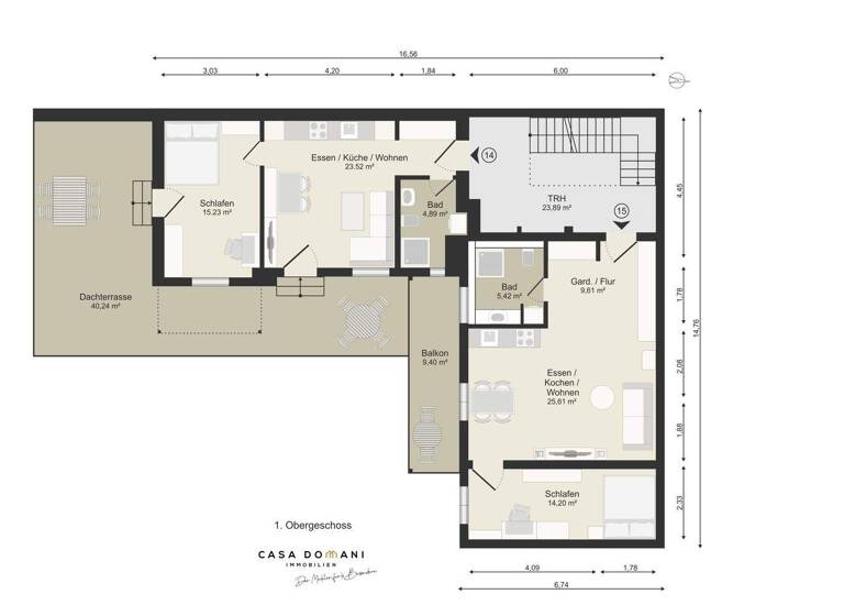 Terrassenwohnung zur Miete 1.100 € 2 Zimmer 63 m² 3 Geschosse frei ab 01.05.2026 Wiesbaden 65183