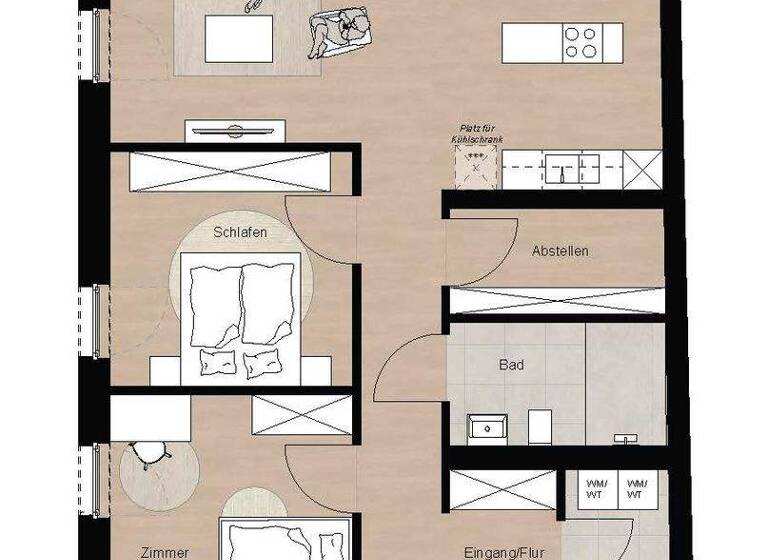 Wohnung zur Miete - Erstbezug 1.450 € 3 Zimmer 105 m² 1. Geschoss frei ab 01.04.2026 Gelnhausen 63571
