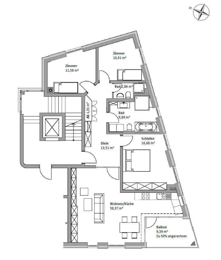 Wohnung zum Kauf provisionsfrei 567.060 € 4 Zimmer 109,1 m²<br/>Wohnfläche 1.<br/>Geschoss Alt-Omsewitz Dresden 01157