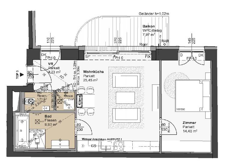 Wohnung zum Kauf 565.000 € 2 Zimmer 53,8 m² 1. Geschoss Kettenbrückengasse 22 Wien 1040