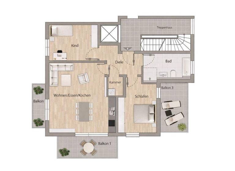 Wohnung zum Kauf - Erstbezug 1.015.000 € 3 Zimmer 93 m² 1. Geschoss frei ab 01.06.2026 Dornröschenstraße 21 Ramersdorf-Perlach München 81739