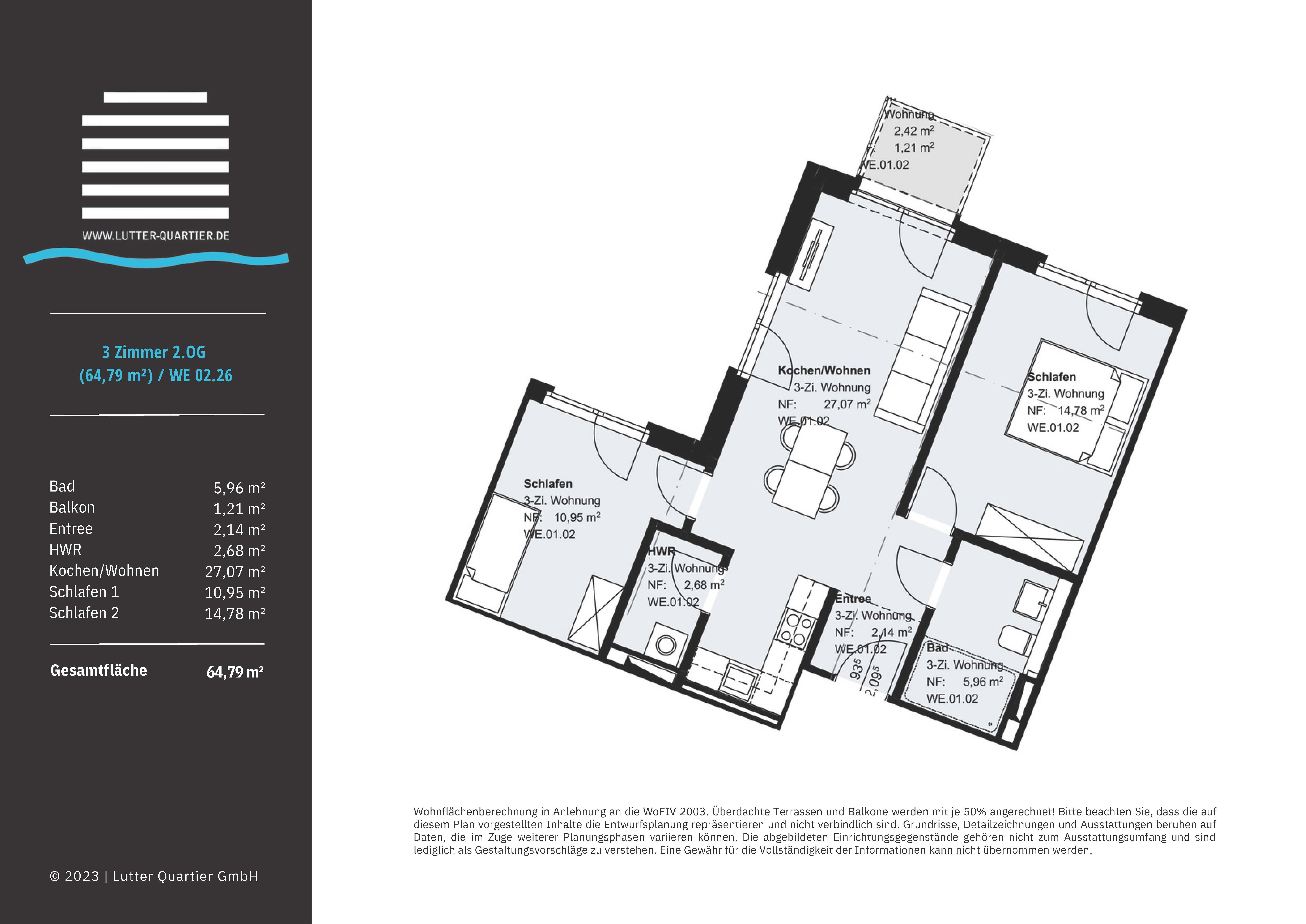 Wohnung zum Kauf 375.782 € 3 Zimmer 64,8 m²<br/>Wohnfläche 2.<br/>Geschoss Ravensberger Straße 9 Alt- und Neustadt Bielefeld 33602