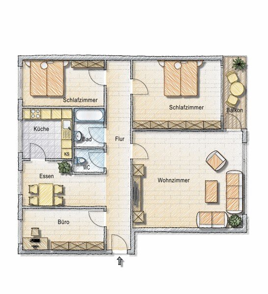 Wohnung zur Miete 706 € 4 Zimmer 90,5 m²<br/>Wohnfläche 2.<br/>Geschoss 29.12.2024<br/>Verfügbarkeit Waldemar-Petersen-Straße 34 Bettenhausen Kassel 34123