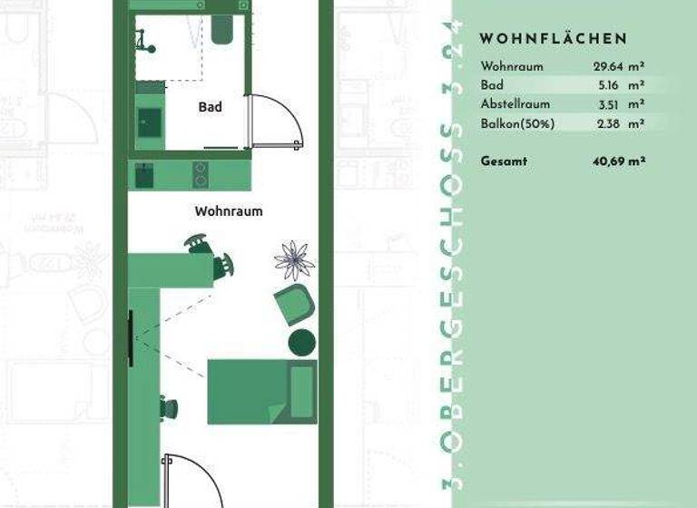 Wohnung zum Kauf provisionsfrei 201.000 € 1 Zimmer 40,7 m² frei ab 31.08.2027 Amberg 92224