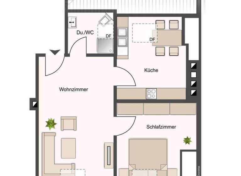 Wohnung zur Miete 490 € 2 Zimmer 46 m² 4. Geschoss Kinkelstraße 2 Mögeldorf Nürnberg 90482