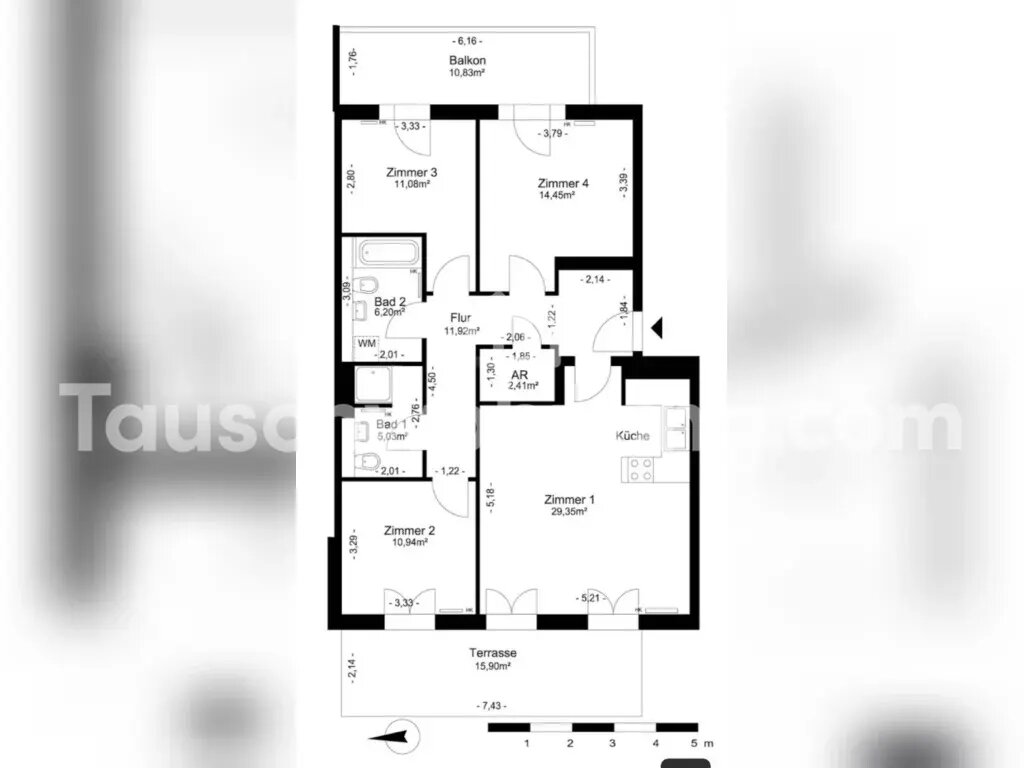 Wohnung zur Miete Tauschwohnung 880 € 4 Zimmer 101 m²<br/>Wohnfläche Wilhelmstadt Berlin 13599