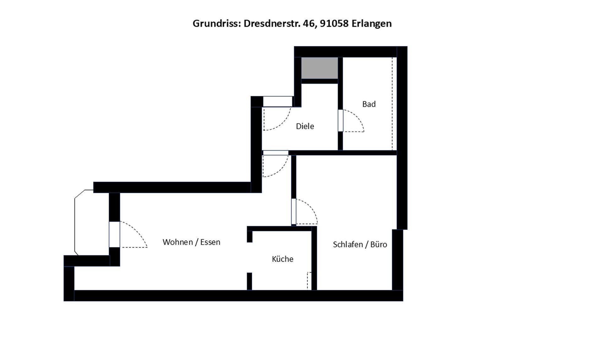 Wohnung zur Miete 1.050 € 2 Zimmer 58 m²<br/>Wohnfläche 2.<br/>Geschoss Dresdener Str. 46 Schönfeld Erlangen 91058