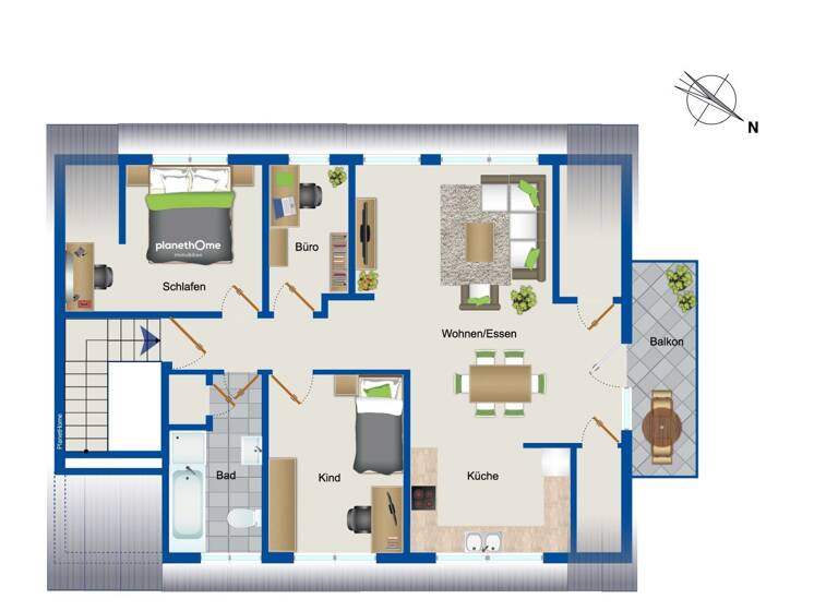 Wohnung zum Kauf 299.000 € 4 Zimmer 95 m²<br/>Wohnfläche Dachgeschoss<br/>Geschoss Wernau (Neckar) 73249