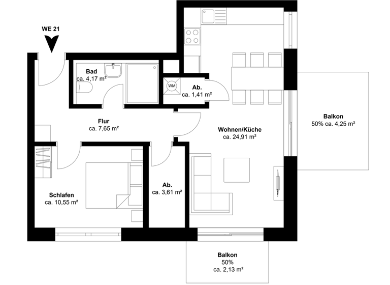 Wohnung zum Kauf - Erstbezug 399.000 € 2 Zimmer 58,7 m² 1. Geschoss Heiligenhafen 23774