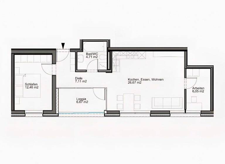 Terrassenwohnung zur Miete 1.040 € 2,5 Zimmer 57 m² 2. Geschoss frei ab 01.04.2026 Pontenstraße 28a Lustenau 6890
