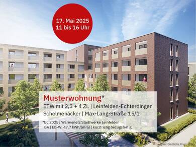Wohnung zum Kauf provisionsfrei 430.000 € 3 Zimmer 84,4 m² 4. Geschoss Schelmenäcker 0 Leinfelden Leinfelden-Echterdingen 70771