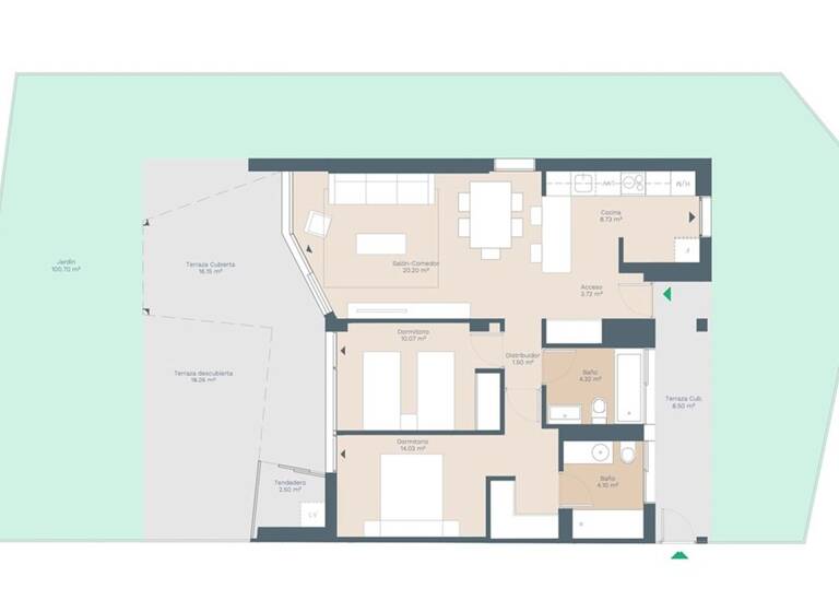 Wohnung zum Kauf - Erstbezug 781.000 € 3 Zimmer 126,4 m² EG Palmanova 07181