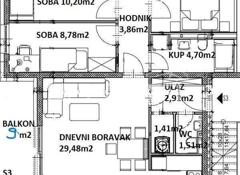 Wohnung zum Kauf 274.350 € 4 Zimmer 93 m² 1. Geschoss Velika Gorica