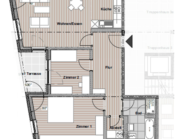 Wohnung zur Miete 1.100 € 3 Zimmer 91 m² EG frei ab sofort Friedrich-Engels-Straße Johannesplatz Erfurt 99086