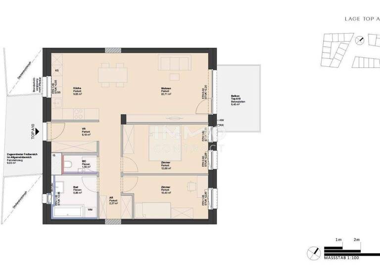 Wohnung zum Kauf - Erstbezug 327.000 € 3 Zimmer 74,8 m² Ufer Linz 4030
