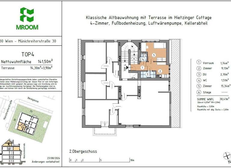 Wohnung zum Kauf - Erstbezug 1.490.000 € 4 Zimmer 141,5 m² 3. Geschoss Wien 1130