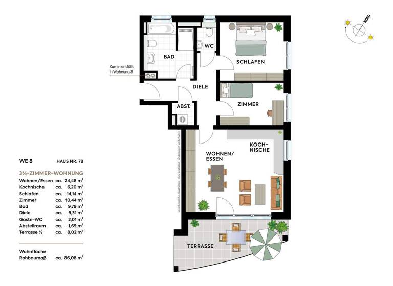 Wohnung zum Kauf - Erstbezug provisionsfrei 406.700 € 3,5 Zimmer 86,1 m² Öhringen 74613