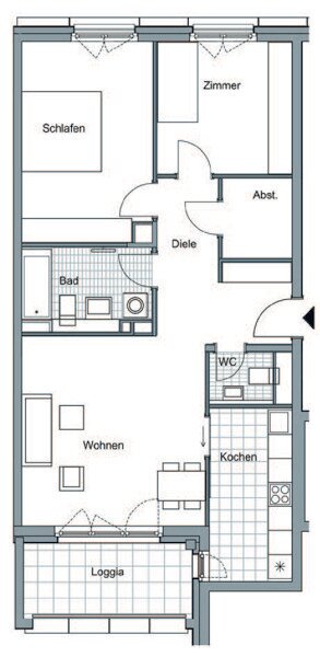 Wohnung zur Miete 1.444 € 3 Zimmer 87,3 m²<br/>Wohnfläche 5.<br/>Geschoss 01.02.2025<br/>Verfügbarkeit Wim-Duisenberg-Platz 1 Ostend Frankfurt-Ostend 60314