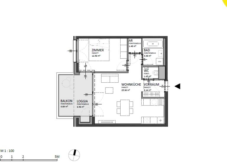 Wohnung zum Kauf 346.000 € 2 Zimmer 55,1 m² 3. Geschoss Josef-Deutsch-Strasse 3 Wien 1100