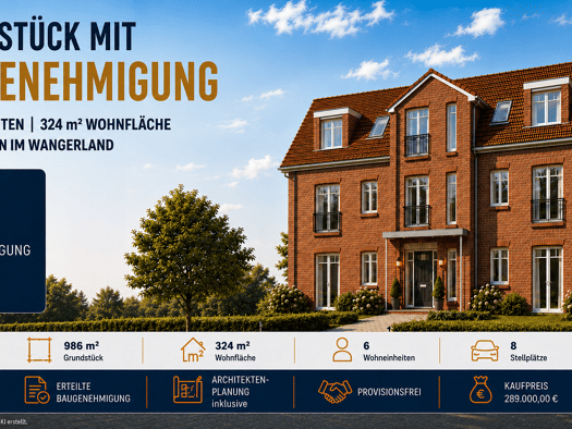 Grundstück zum Kauf provisionsfrei als Kapitalanlage geeignet 289.000 € 986 m² Grundstück Waddewarden Wangerland 26434