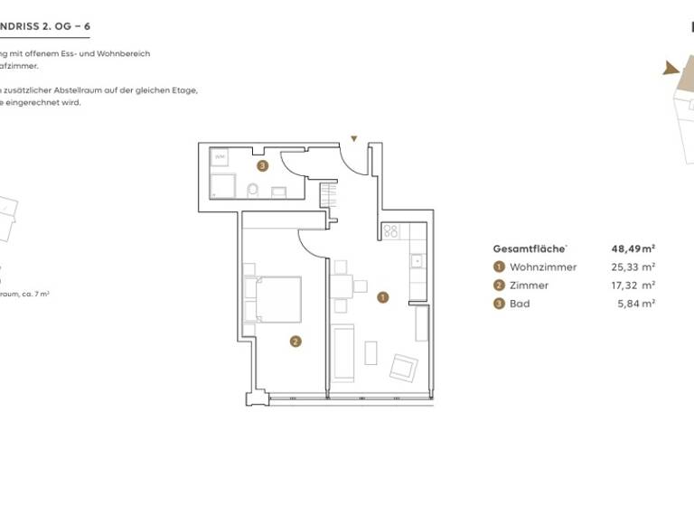Wohnung zur Miete 800 € 2 Zimmer 48,5 m²<br/>Wohnfläche 2.<br/>Geschoss ab sofort<br/>Verfügbarkeit Altstadt Bremen 28195