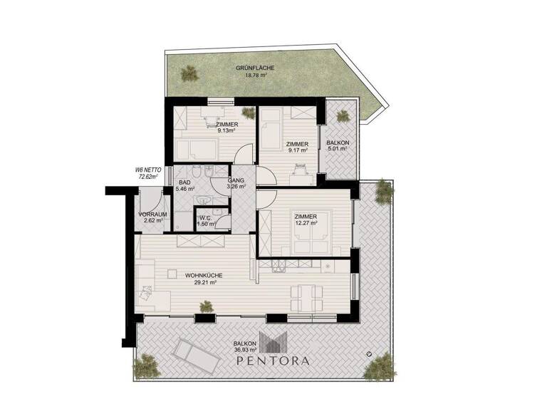 Wohnung zum Kauf 582.000 € 4 Zimmer 90 m² 1. Geschoss Partschins 39020