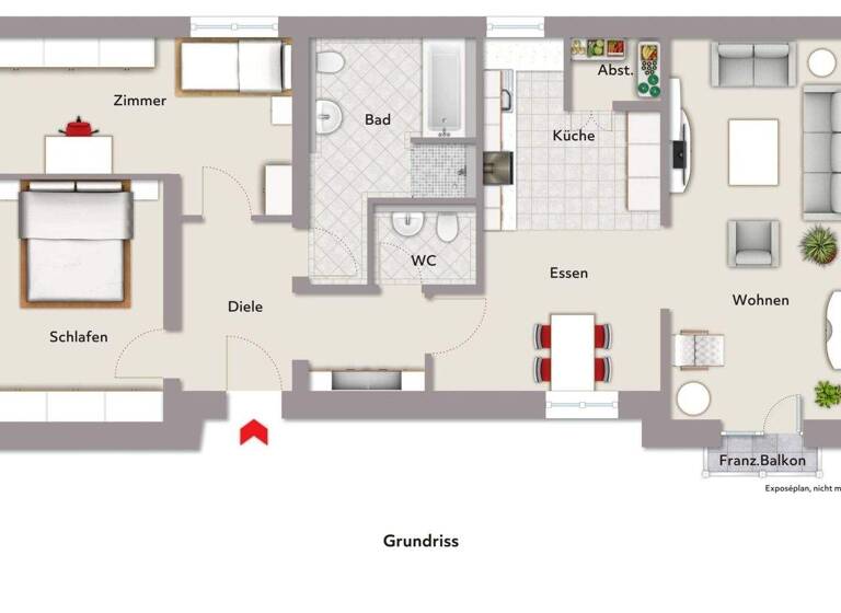 Wohnung zur Miete 850 € 3,5 Zimmer 97,6 m² 1. Geschoss frei ab 01.04.2026 Bad Kissingen 97688