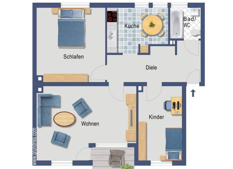 Wohnung zum Kauf provisionsfrei 265.000 € 3 Zimmer 77,3 m² EG Auf dem Streitacker 23 Gremberghoven Köln 51149