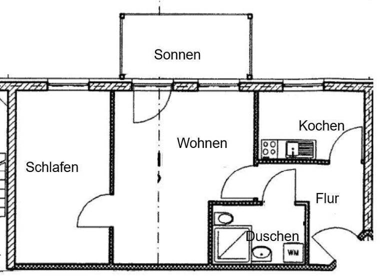 Wohnung zur Miete 500 € 2 Zimmer 59 m² 1. Geschoss frei ab sofort Schloßplatz 11 Machern 04827