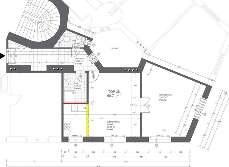 Wohnung zum Kauf 315.000 € 2 Zimmer 70 m² 3. Geschoss Wien 1100