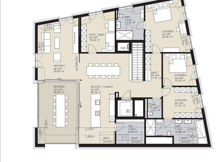 Penthouse zum Kauf 1.700.000 € 4 Zimmer 173,9 m² 3. Geschoss Lustenau 6890