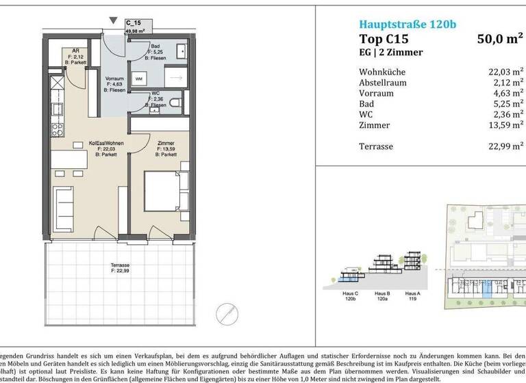 Wohnung zum Kauf - Erstbezug 269.000 € 2 Zimmer 50 m² EG Hauptstraße Laßnitzhöhe 8301