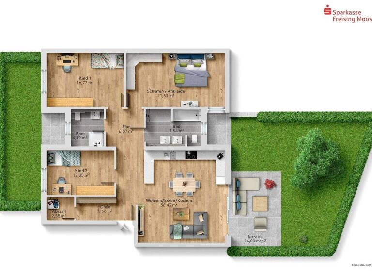 Wohnung zum Kauf 848.000 € 4 Zimmer 121,3 m² Goldach Hallbergmoos 85399