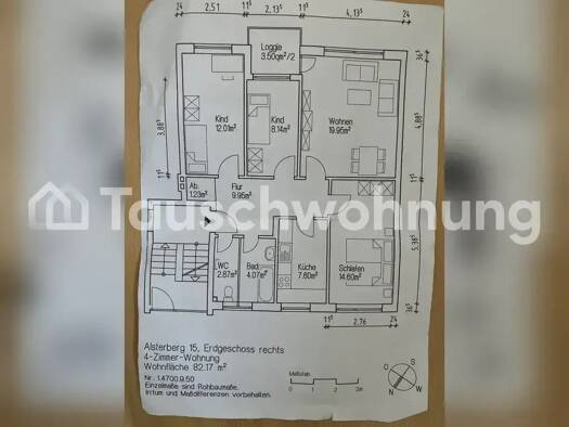 Wohnung zur Miete Tauschwohnung 800 € 4 Zimmer 82 m² Alsterdorf Hamburg 22335