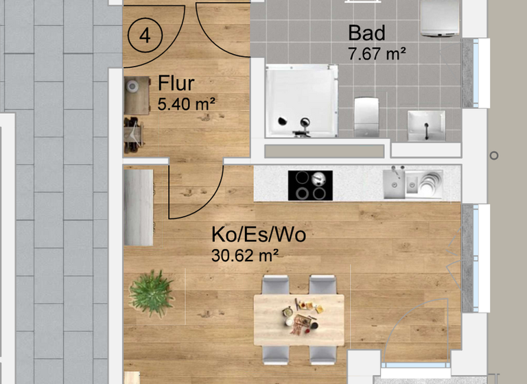 Wohnung zur Miete - Erstbezug 1.170 € 2 Zimmer 61,6 m² 1. Geschoss frei ab 01.06.2026 Gutsstraße 5 Pentenried Krailling 82349