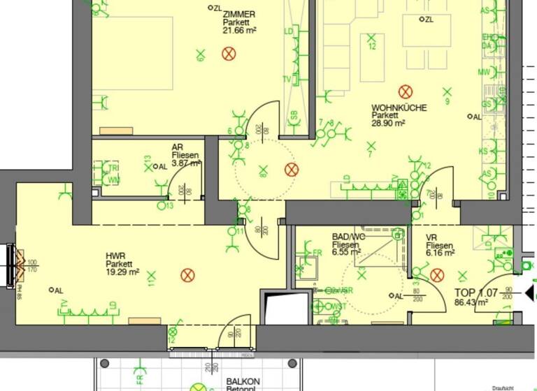 Wohnung zur Miete 1.197 € 3 Zimmer 86,4 m² 1. Geschoss frei ab sofort Komarigasse Wiener Neustadt 2700