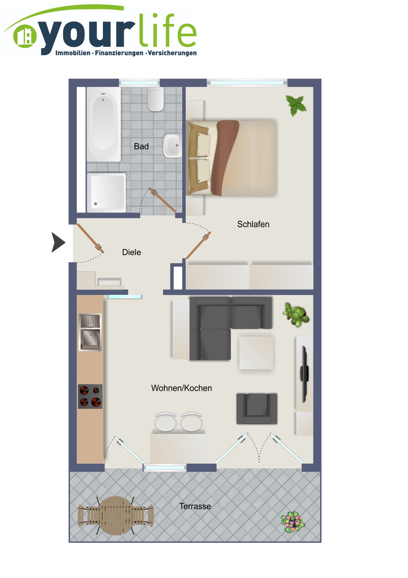 Wohnung zur Miete 750 € 2 Zimmer 57 m²<br/>Wohnfläche 2.<br/>Geschoss 01.03.2025<br/>Verfügbarkeit Kaufbeuren Kaufbeuren 87600