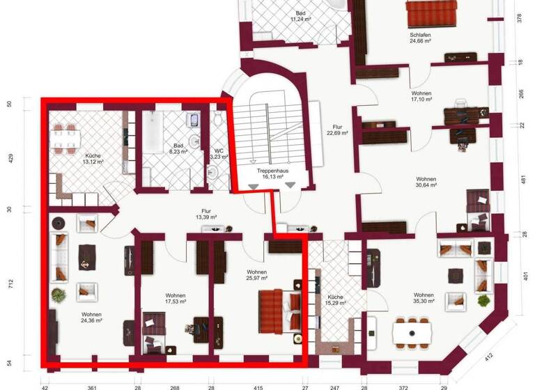 Wohnung zur Miete 690 € 3 Zimmer 105,8 m² 2. Geschoss Otto-Buchwitz-Platz 2 Innenstadt Görlitz 02826