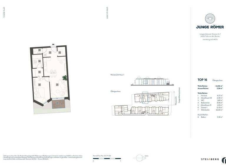 Wohnung zum Kauf 292.500 € 2 Zimmer 54,9 m² 1. Geschoss frei ab 01.05.2027 Tulln an der Donau 3430