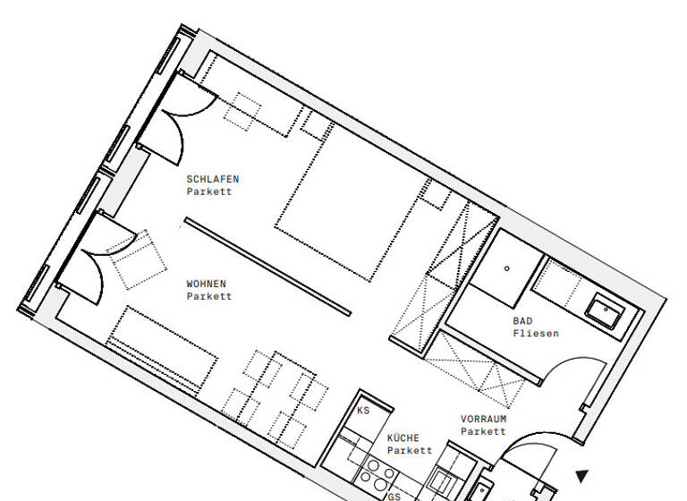 Wohnung zur Miete - Erstbezug 900 € 1,5 Zimmer 45,9 m² 13. Geschoss Wien 1220